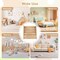 Costway 4-tier Kids Wooden Bookshelf Toddlers Book Rack with Deep Shelves Natural/White